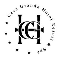Elegante logotipo do Casa Grande Hotel & Spa, destacando sua identidade sofisticada e aconchegante para hospedagem de alto padrão em Portugal.