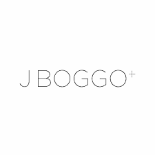 J BOGGO logo minimalista em branco e preto, design elegante e moderno para marcas de moda e acessórios de luxo.